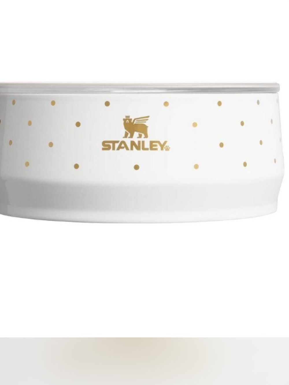 NWT Stanley White Bowl with Gold Polka Dot Accent Bowl. No offers